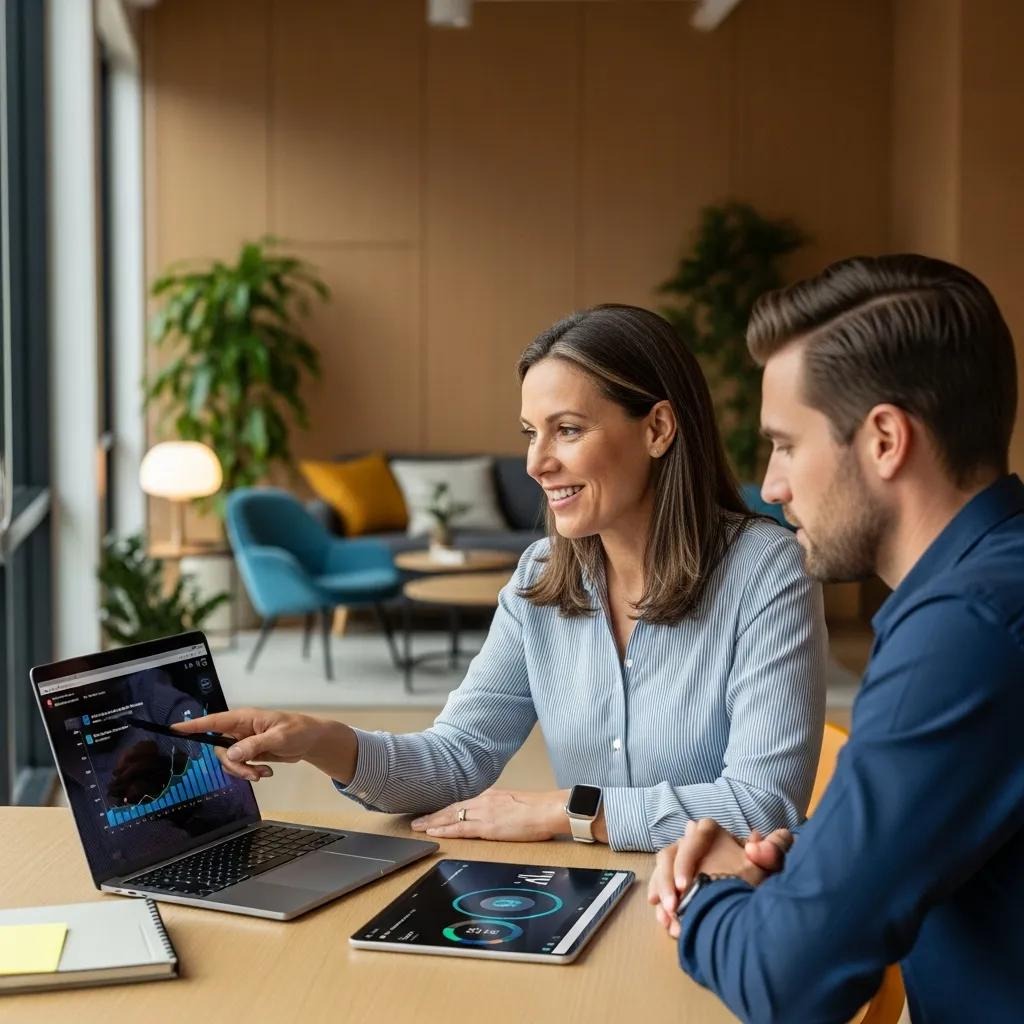 Coach and client using AI tools to enhance session insights and follow-up