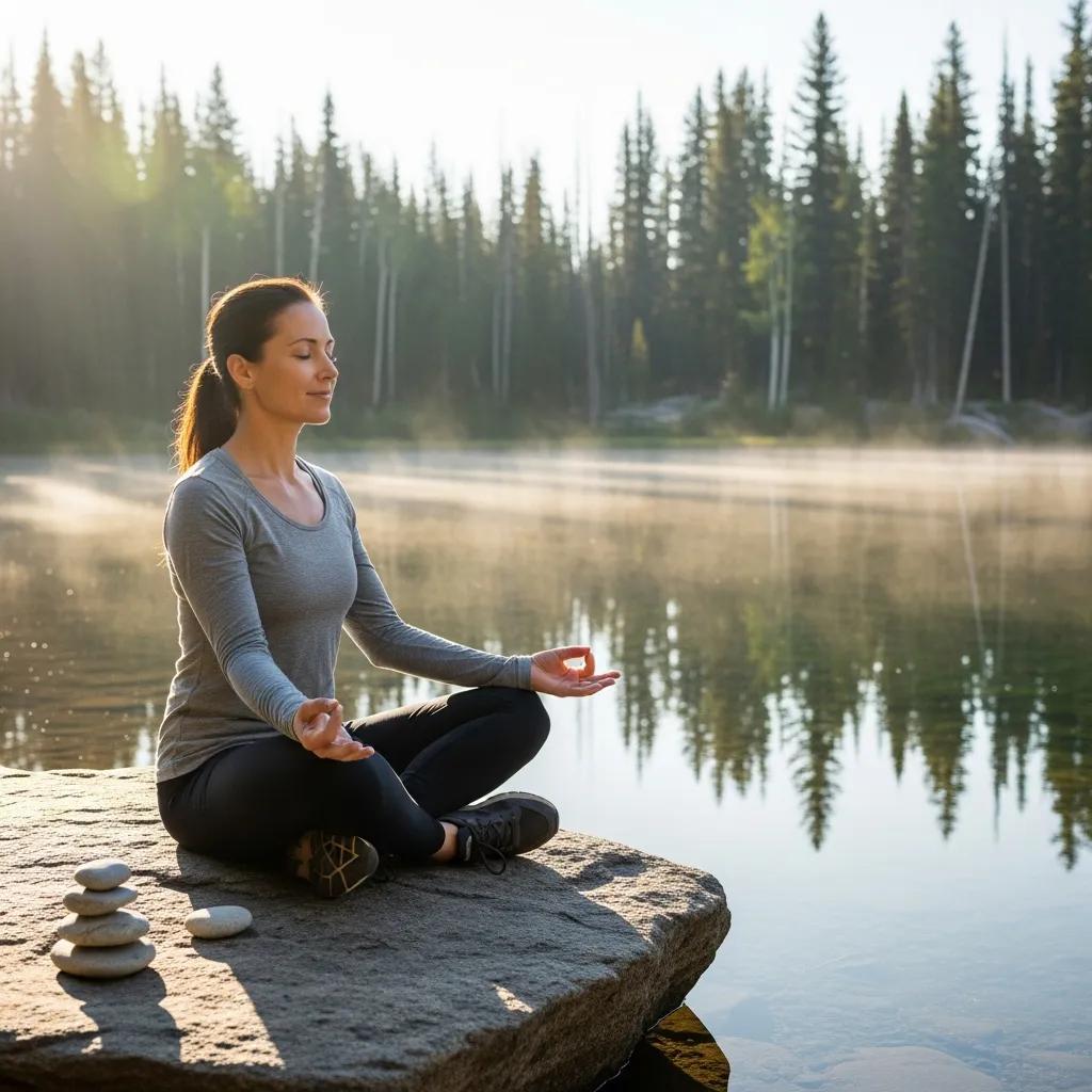 Leader taking a brief mindfulness break outdoors — cue for emotional regulation and stress control