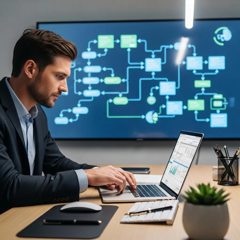 Data analyst reviewing performance metrics to improve operational efficiency